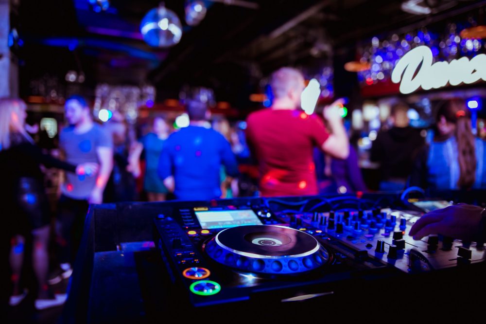 nightclub parties DJ. sound equipment